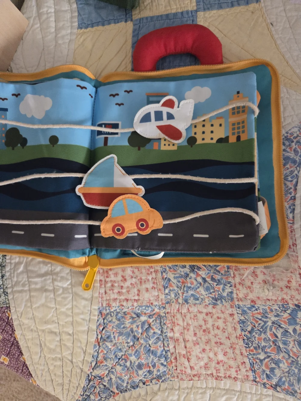 Vehicle Baby Toddler 3D Cloth Book Sensory Transportation Town Educational toy